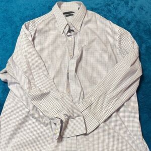 Tommy Hilfiger Men's Plaid Button-Down Shirt - White and Brown